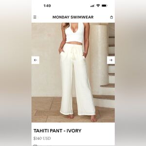 Monday Swimwear Tahiti Pants in Ivory